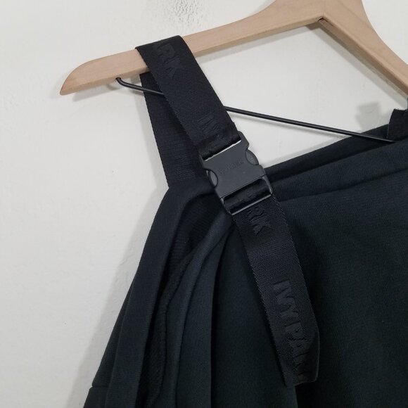 IVY PARK Cropped Sweatshirt Black Long Sleeve Top Size M - Picture 4 of 9